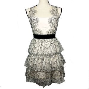 Gianni Bini》 Tiered Lace Overlay Cocktail Dress